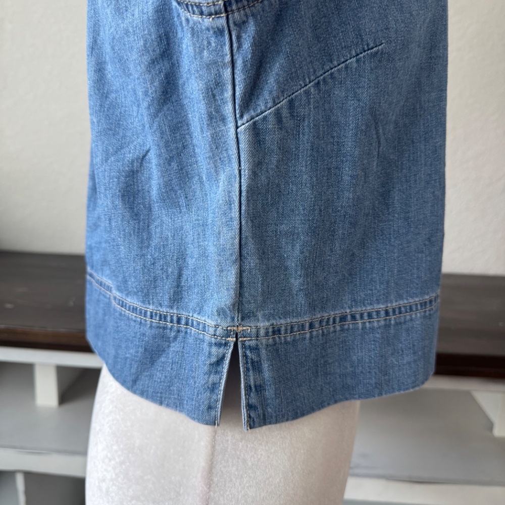 NWT Veronica Beard Spruce Denim Crop Top Amethyst Frost Women's Size 0 T - Picture 5 of 13